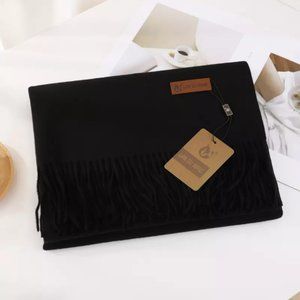 Cashmere Feel Solid Scarf, Luxurious Long Extra Large Women Men shawl.